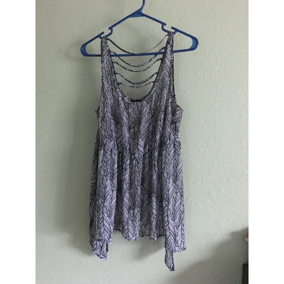 Torrid Boho Babydoll Chiffon Sleeveless Asymmetrical Sheer Top  Size 0 (12-14) - Picture 1 of 4